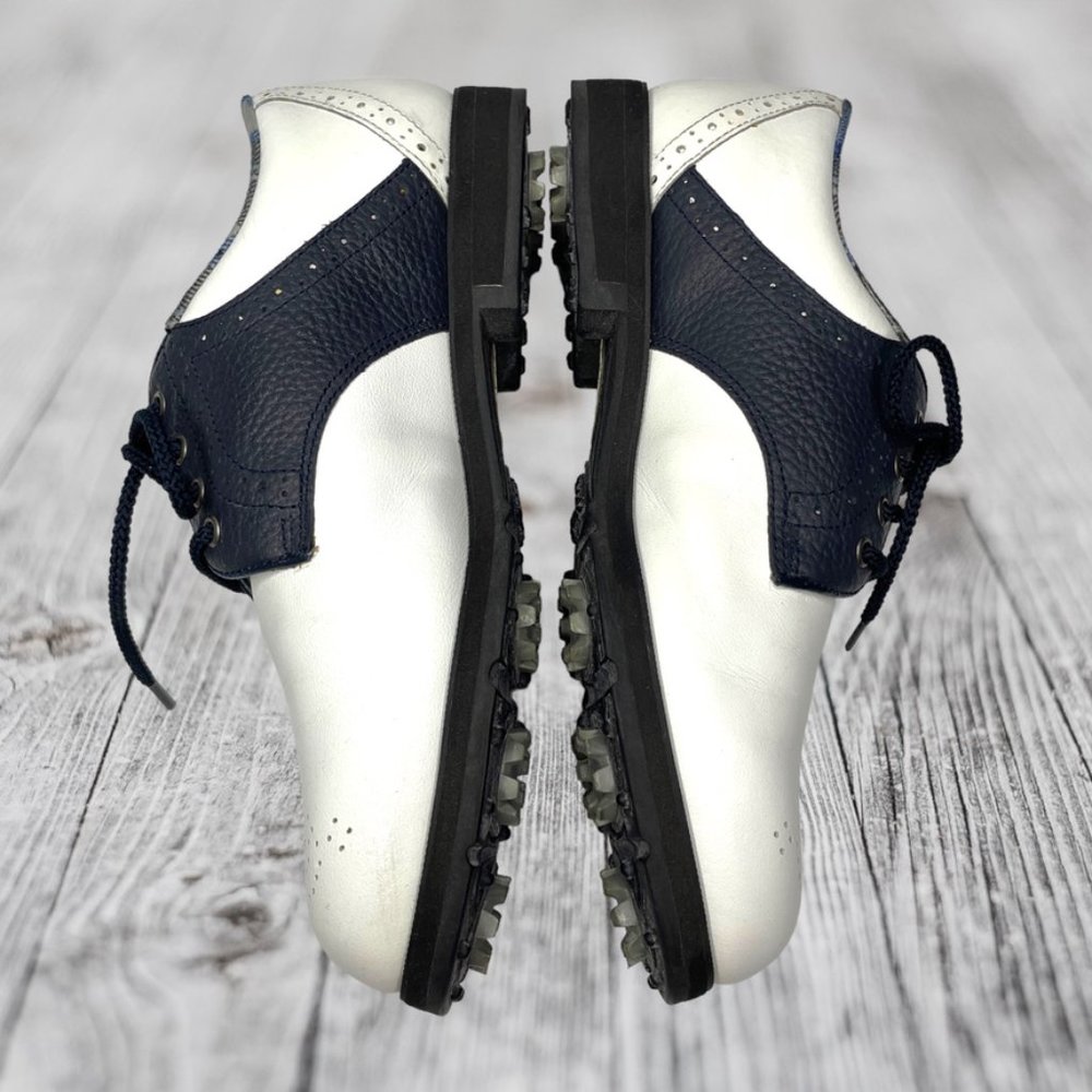 Footjoys Womens Softjoys Terrains White/Navy Leather Saddle Golf Shoe Size 6 M - Picture 4 of 11